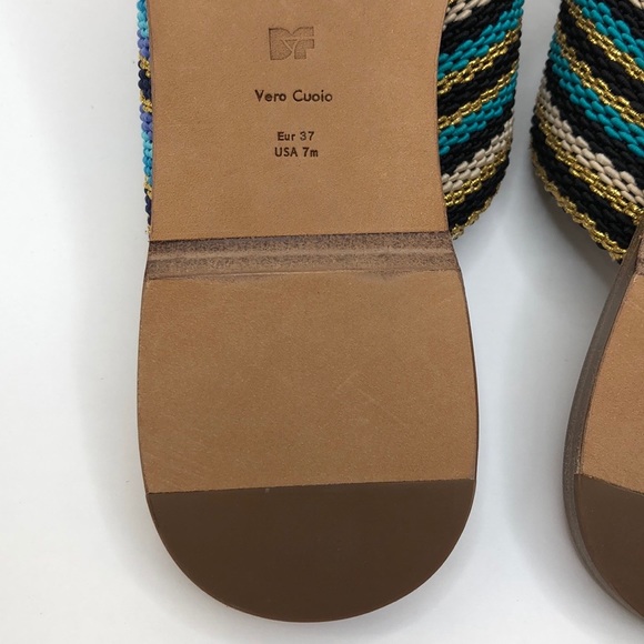 Diane Von Furstenberg Blue Cindi Slides Sandals - Picture 7 of 8